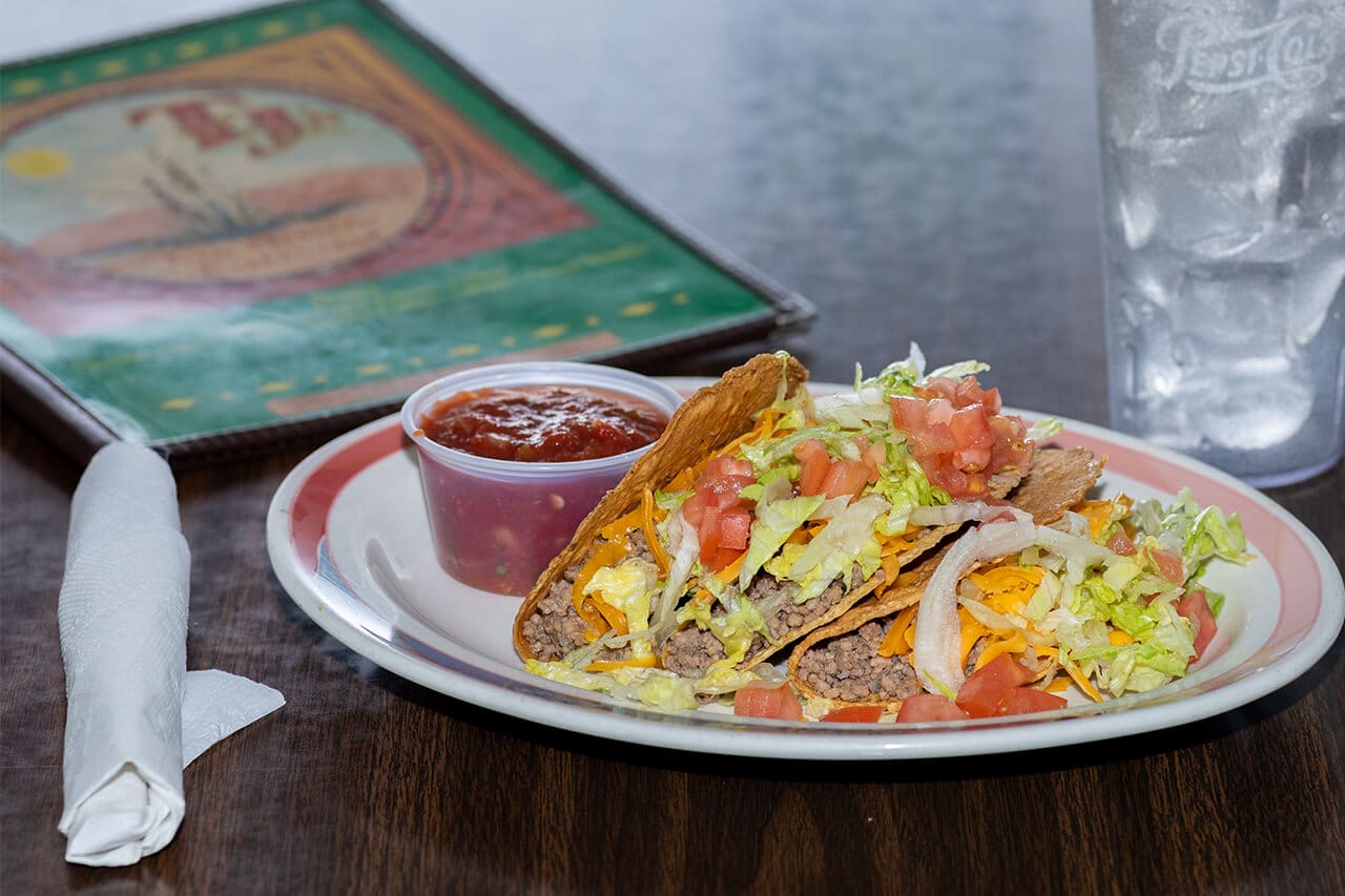 plate of new mexican tacos